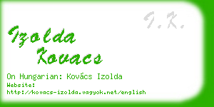 izolda kovacs business card