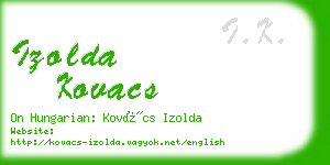 izolda kovacs business card